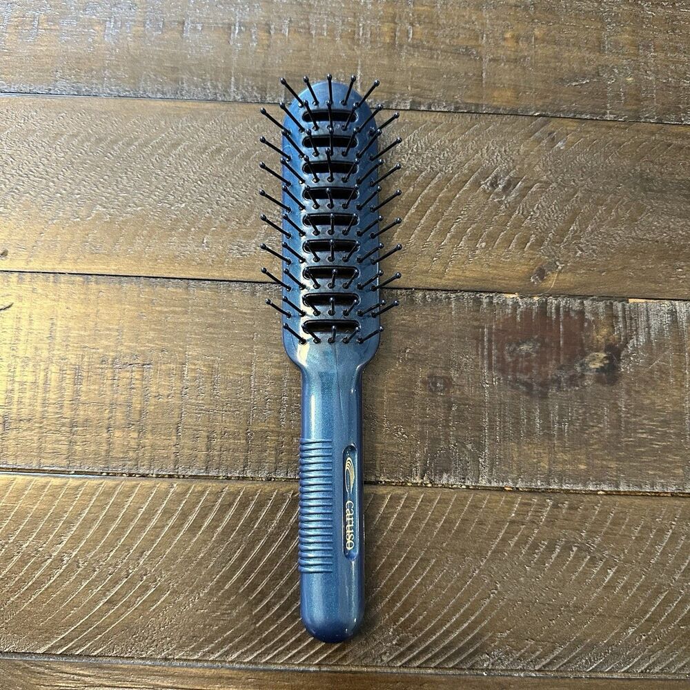 NEW‎ Vintage Richard Caruso Vented Hair Brush Dark Blue HTF RARE 8” Steam